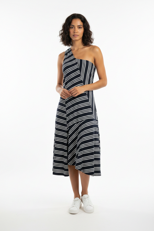 Asymmetrical Striped Dress
