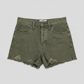Distressed Olive Denim Shorts 25, New!